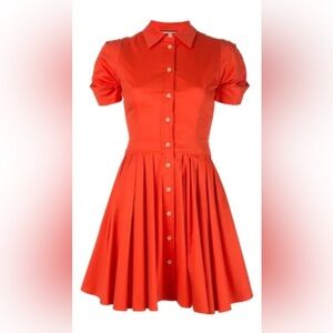 ALEXIS April Pleated Cotton-Blend Mini Dress Size XS